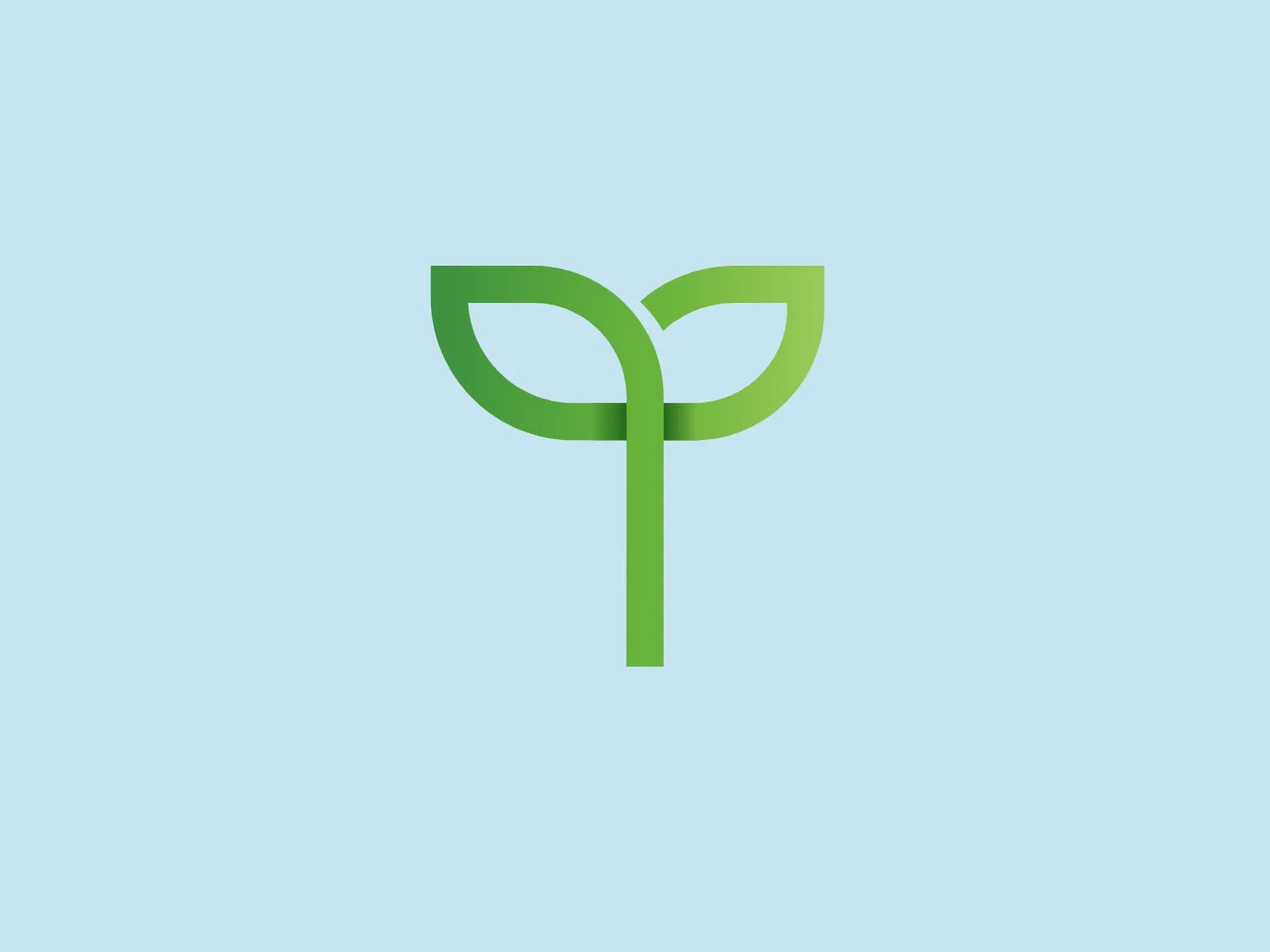 The Taboga logo showcases a stylized, geometric representation of a plant or tree, with two green leaves forming a symmetrical icon. The leaves have an abstract, curved, pointed shape, evoking a sense of growth and vitality and are connected by a single vertical stem that balances the design. The vibrant shades of green suggest themes of nature, renewal, and sustainability. The overall design aesthetic is modern, clean, and minimalistic, employing smooth curves and sharp points to create a dynamic yet simple visual.