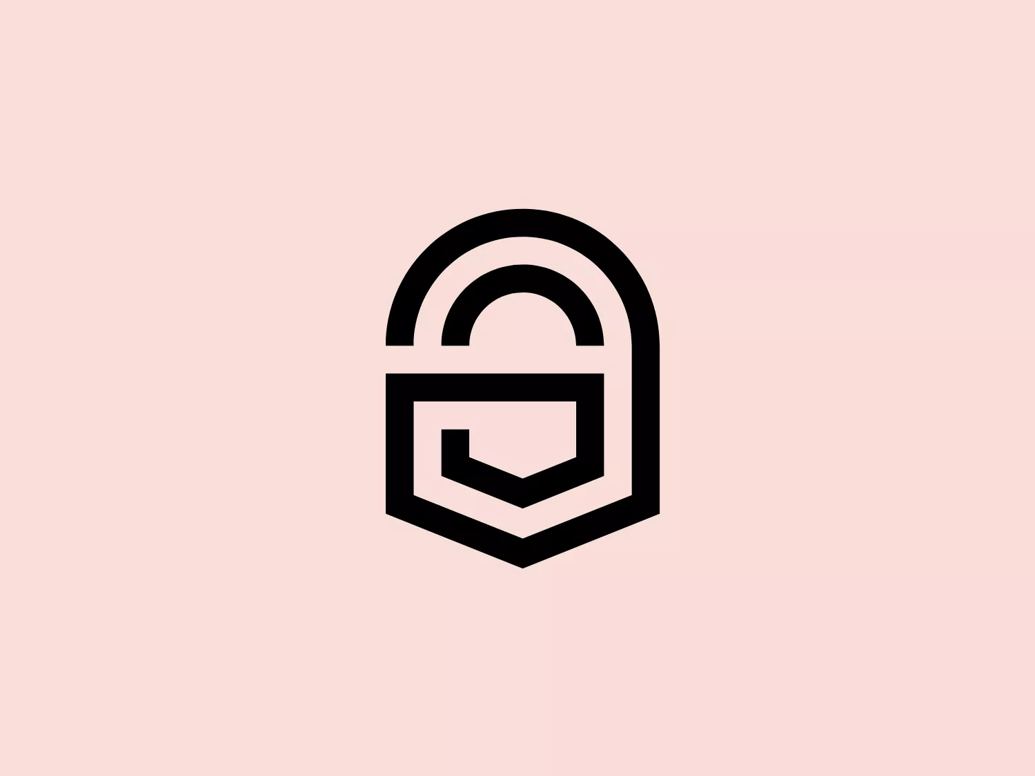 The Authsignal logo features a minimalist and modern design with bold, black lines. It depicts an abstract shape suggesting a padlock for security and protection. The image is constructed with geometric abstraction—a layered incomplete circle or arch on top and a shield-like pentagon at the bottom. The interplay between the curved and straight lines creates a sense of depth and dimensionality while maintaining a sleek and clean appearance. The simplistic color scheme enhances its versatility and professional look.