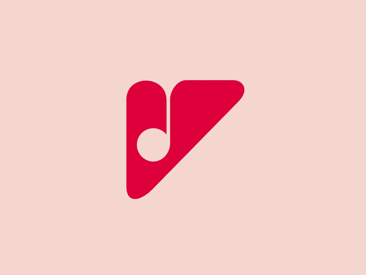 The "Voggenreiter" logo is a stylized representation of the letter 'V' in a vibrant crimson red. The design is minimalistic and modern, with a geometric feel. It consists of two contrasting shapes: a solid triangle and a circular cut-out that creates the illusion of the letter 'V'. The circle is positioned as if it is the negative space within the triangle, giving the design an abstract and dynamic appearance. The logo is clean, with sharp lines and smooth curves, suggesting a sense of innovation and efficiency.