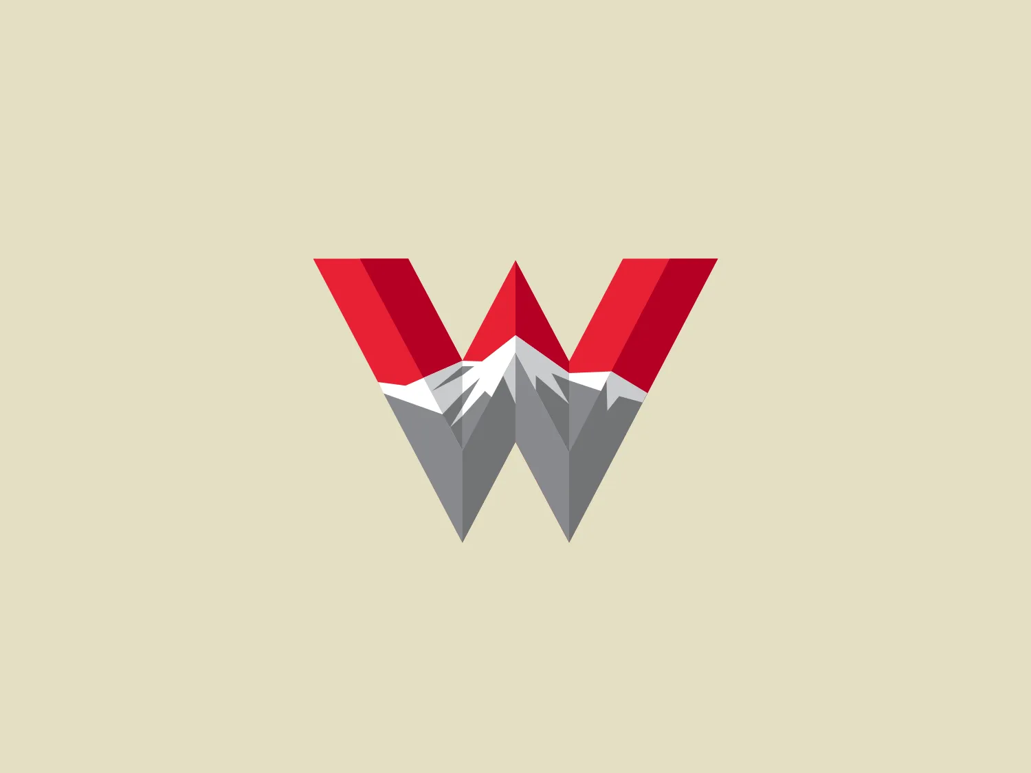 The Western Colorado University logo features a stylized letter "W" with a dual-tone effect, presenting both a sense of dimension and a crisp geometric feel. The upper half of the "W" is in a vivid red, while the lower half transitions to a metallic gray with faceted shading, giving the impression of a reflective surface or gem-like structure. The clean lines and angular design of the logo convey a modern and dynamic quality. The precise vector shapes suggest professionalism and a technological or cutting-edge environment.