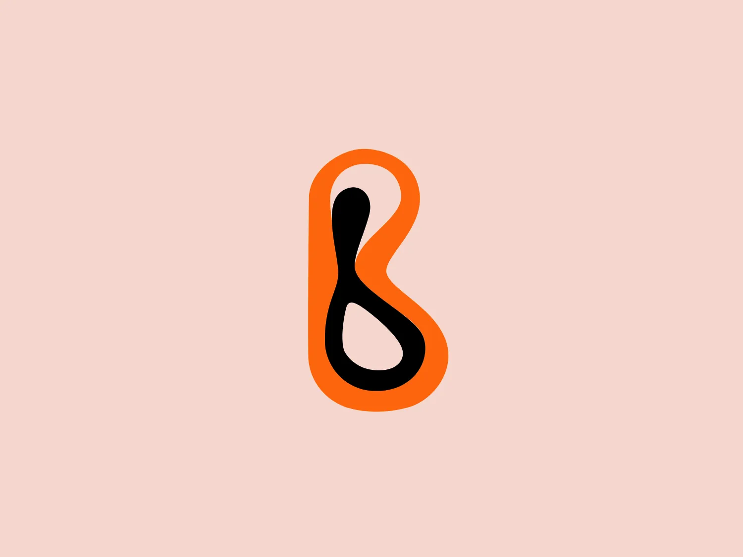 The business logo for Brasil Design Award presents a bold, modern, and minimalist design. Its shape resembles an abstract twist or a stylized number "8", consisting of a continuous, fluid line. The logo uses a vivid orange (or possibly a bright shade of red-orange) outlining a sleek black interior, creating a strong contrast and a dynamic and energetic feel. The soft curves and sharp tapering of the line suggest movement and flexibility, while also allowing for versatility in various applications.