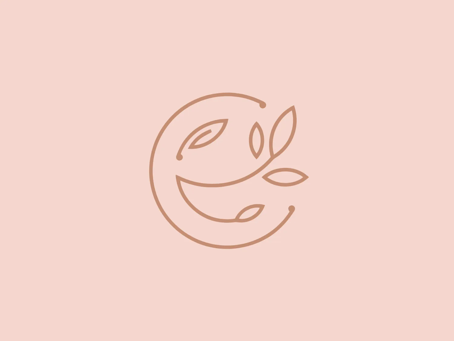 The Ekoteka logo showcases a stylized representation of a smiling face enveloped by leaves, symbolizing harmony between happiness and nature. A single-line art style is used to create the eyes, mouth, and leaves, seamlessly blending human features with plant motifs. Rendered in soft, earthy colors, the logo underscores the environmentally-friendly or health-conscious ethos of the brand. Its clean lines, round shapes, and minimalist approach give it a modern and friendly appeal.