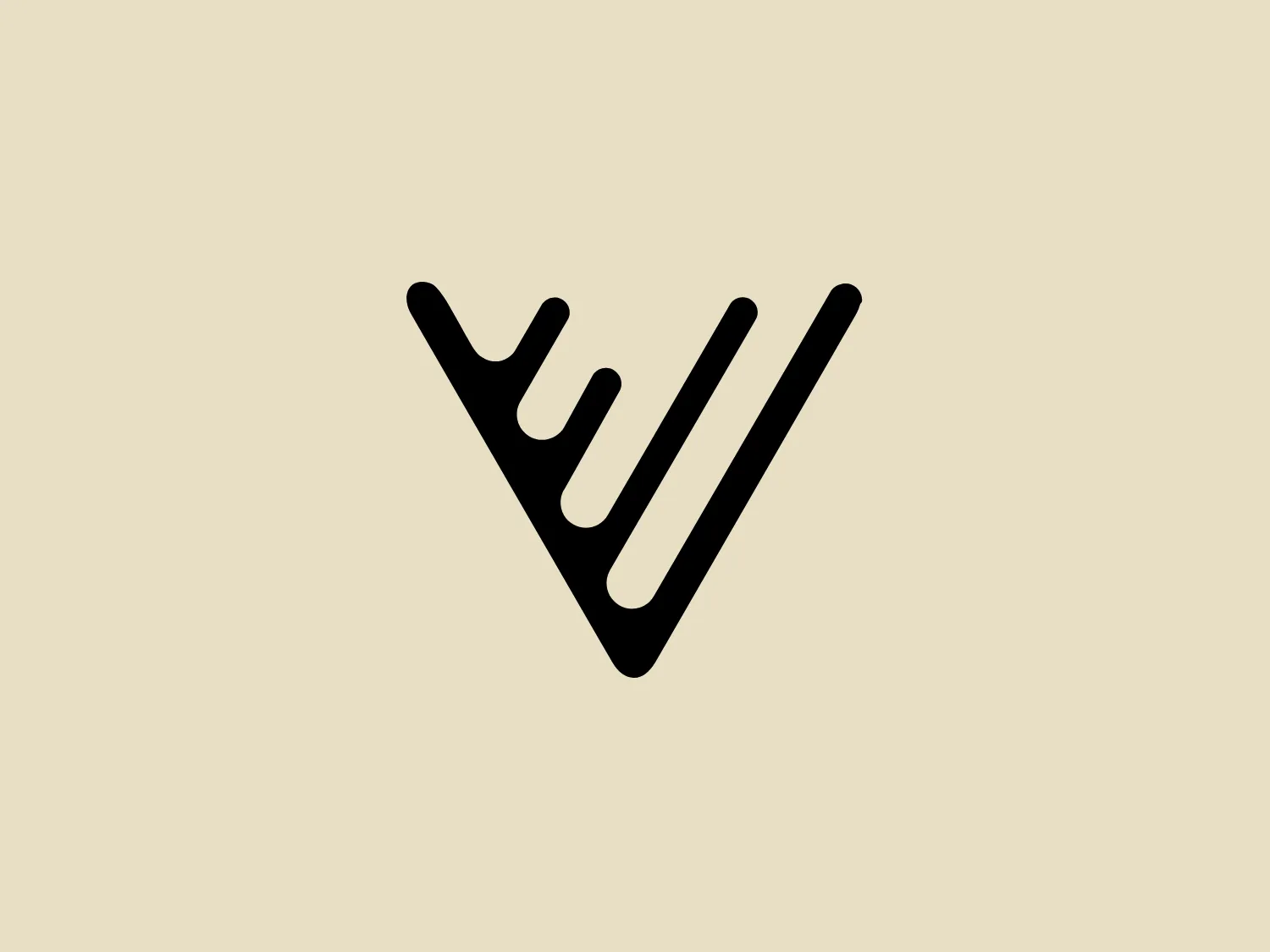 The Vessel Studios logo presents a modern and abstract design with a stylized letter "V" featuring a unique twist. The bold, black lines form the main body of the logo, while the negative space within the "V" contains three curved lines resembling liquid or dynamic fluid motion, evoking movement or natural elements like water or waves. The minimalist design offers clear contrast between the black and white background, emphasizing sleekness and simplicity. A subtle and soft background color would complement the modern and clean aesthetic without overpowering the design.