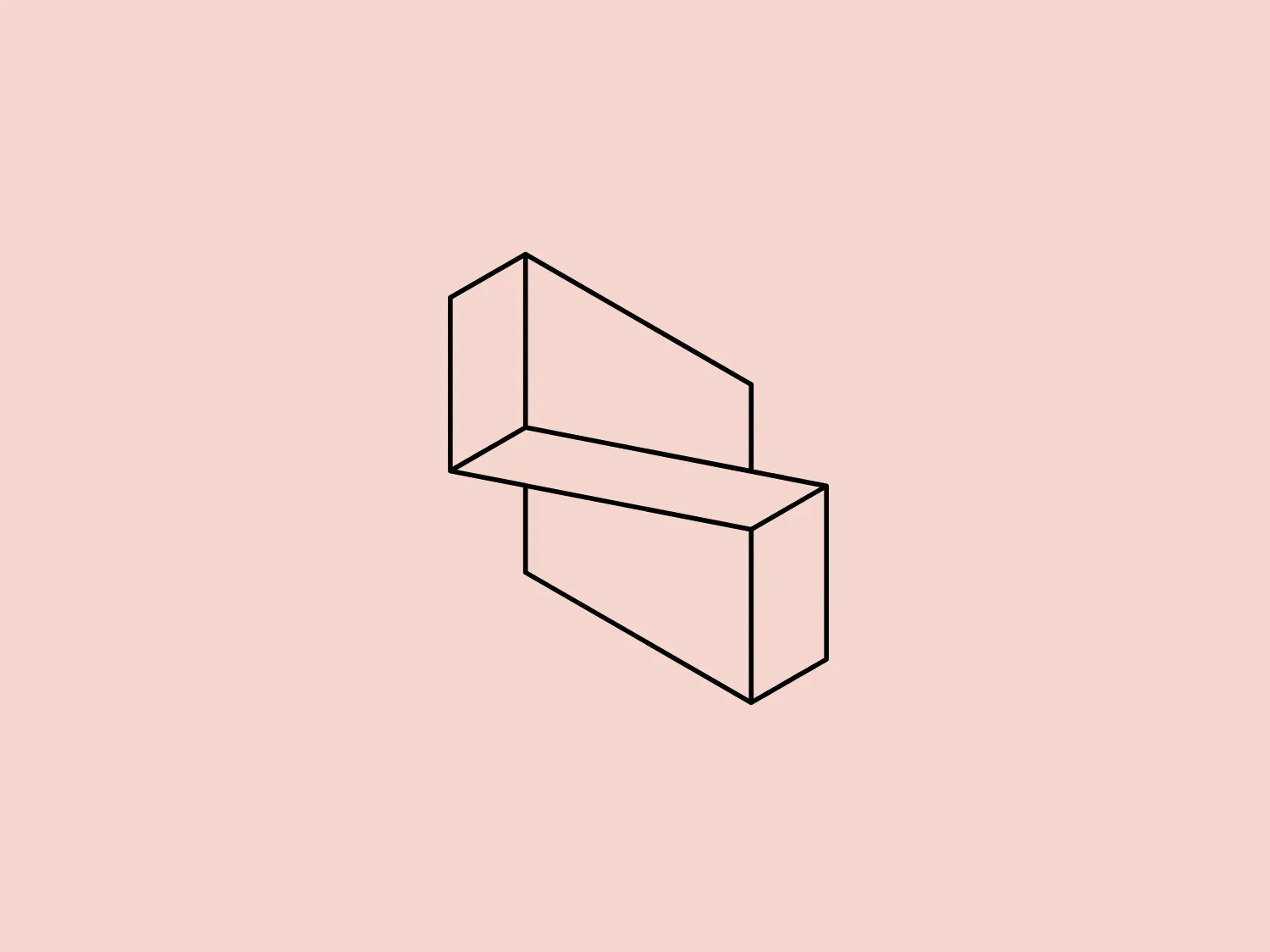 The Zupit logo is a minimalist geometric design showcasing two three-dimensional rectangular prisms arranged asymmetrically. The use of perspective creates a sense of depth, with converging lines and a sleek monochromatic color scheme enhancing its modern aesthetic.
