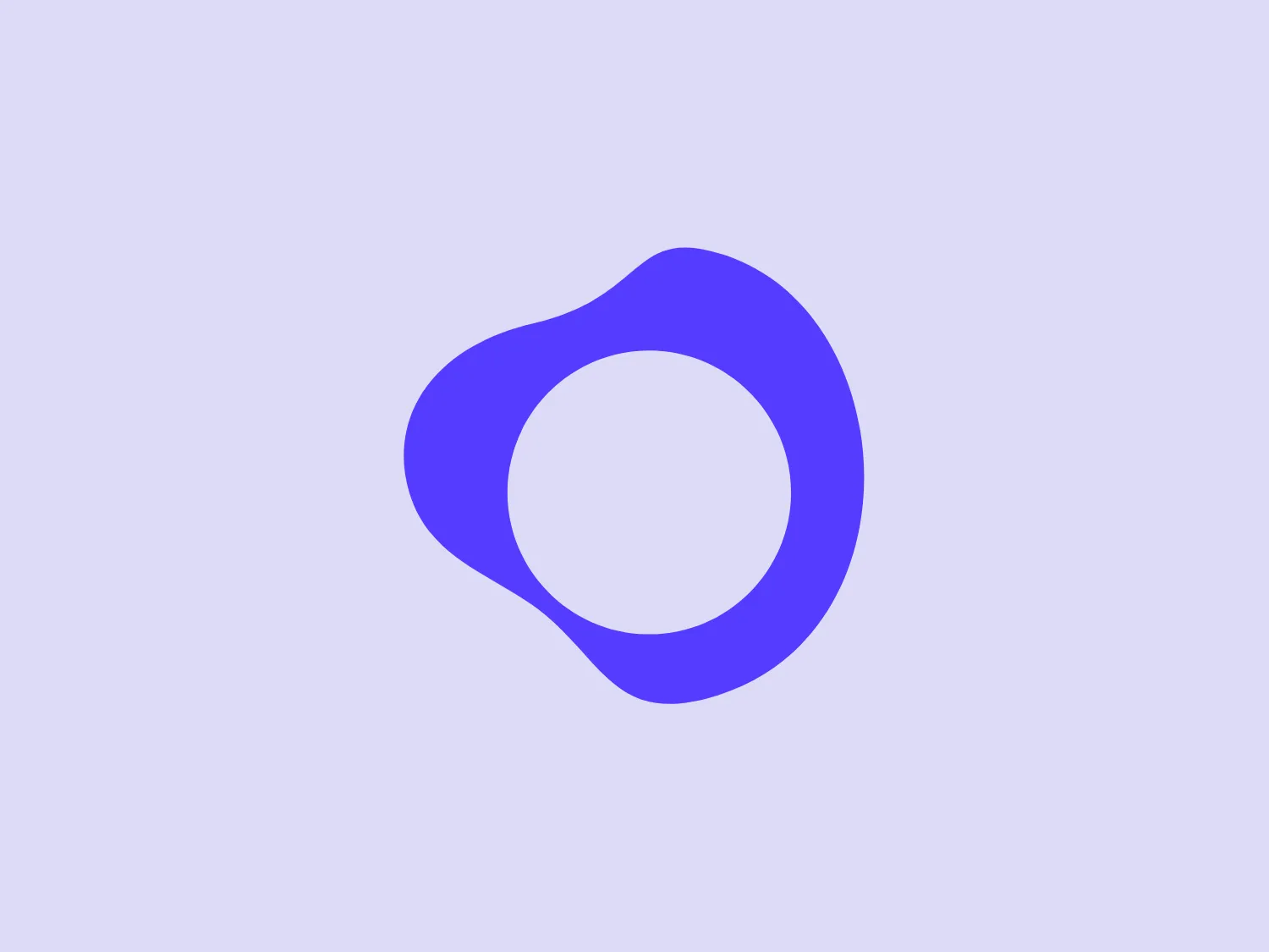 The Ola Investment logo features a singular, abstract shape that resembles a fluid, rounded triangle with a circular cut-out in the center. The design is modern and minimalist, using a gradient of two shades of purple to provide a sense of depth and movement. The darker purple outlines the left side of the logo, while the lighter purple fills in the right, creating a three-dimensional appearance. The flowing, organic form of the shape conveys a sense of flexibility and innovation. Given the modernity and color scheme of the logo, a pale, soothing background color would complement it without competing for attention.