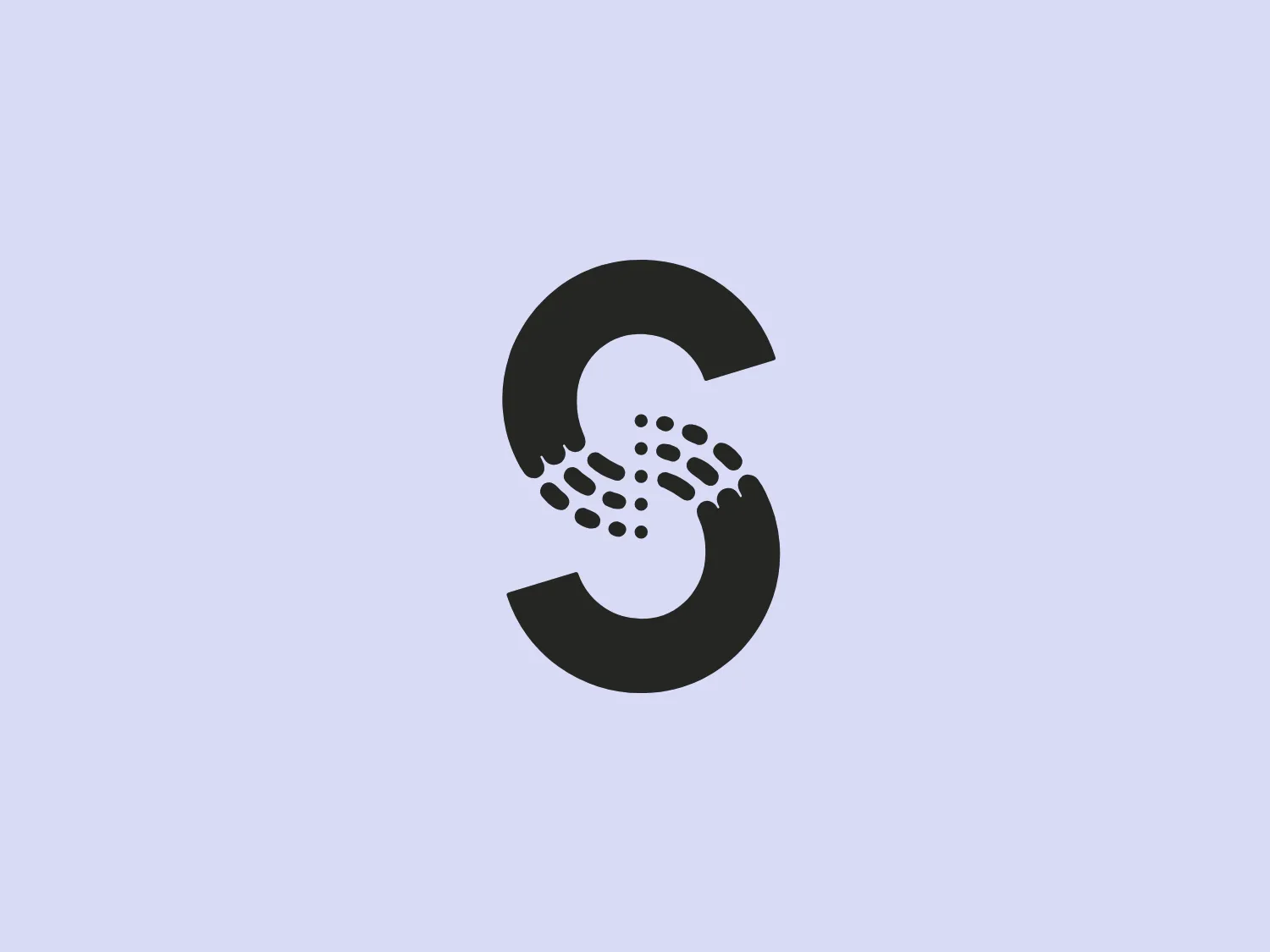 The Schibsted logo presents a stylized 'S' shape, designed with two contrasting elements: a solid dark semicircular form on the left and a dotted pattern that transitions into the remaining shape on the right, suggesting movement or flow. The logo employs a minimalistic black-and-white color scheme, emphasizing its modern and abstract aesthetic. The dots decrease in size as they curve away, resembling a dynamic swirling motion, which adds a sense of depth and transformation to the design. Considering the monochromatic nature and design elements of the logo, a light but slightly cool background would complement it well without overpowering the logo's features.