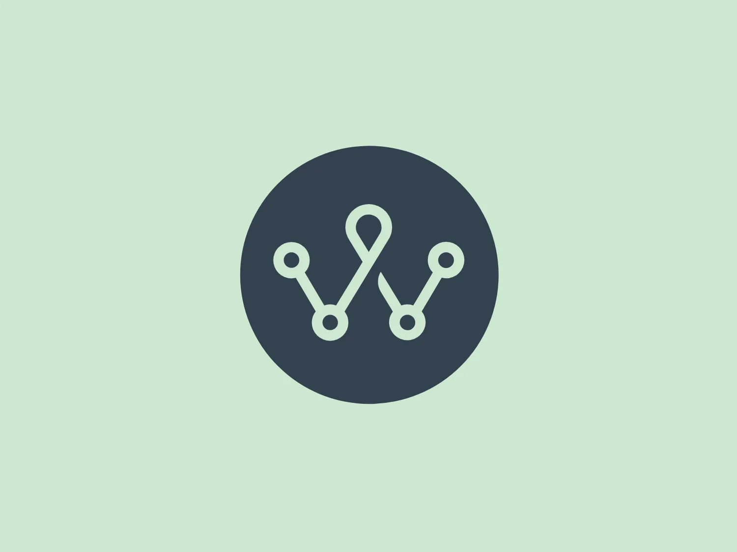The WayPath Consulting logo features a simple, modern design with three interconnected nodes or points that create a stylized letter 'W' within a circular outline. Each node is connected by lines implying a network or relationship between the points. The color scheme is monochromatic, with a white graphic set against a dark background, providing a strong contrast. The nodes and connections have a technical or digital feel, possibly symbolizing connectivity or technology. Overall, the design is clean, minimalist, and would be easily recognizable at various sizes.