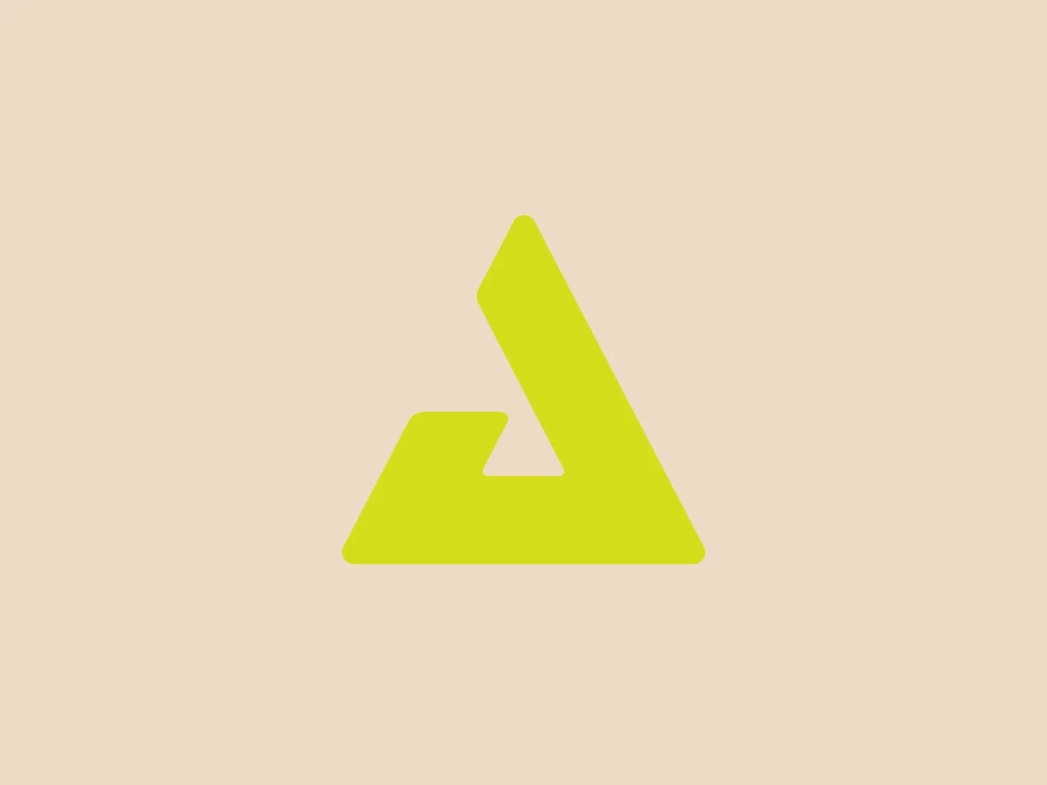 The Joola logo is a simple, abstract geometric design consisting of two overlapping triangles with their points directed upwards and to the right, giving a sense of upward motion or growth. The form captures a dynamic and modern essence, implied by the sharp angles and asymmetric composition. Both triangles are flat and filled with a bright, lime green color, which suggests vitality and innovation. This color stands out vividly and would be easily recognizable even from a distance. Given the boldness of the lime green, a neutral and soft background would complement it well.