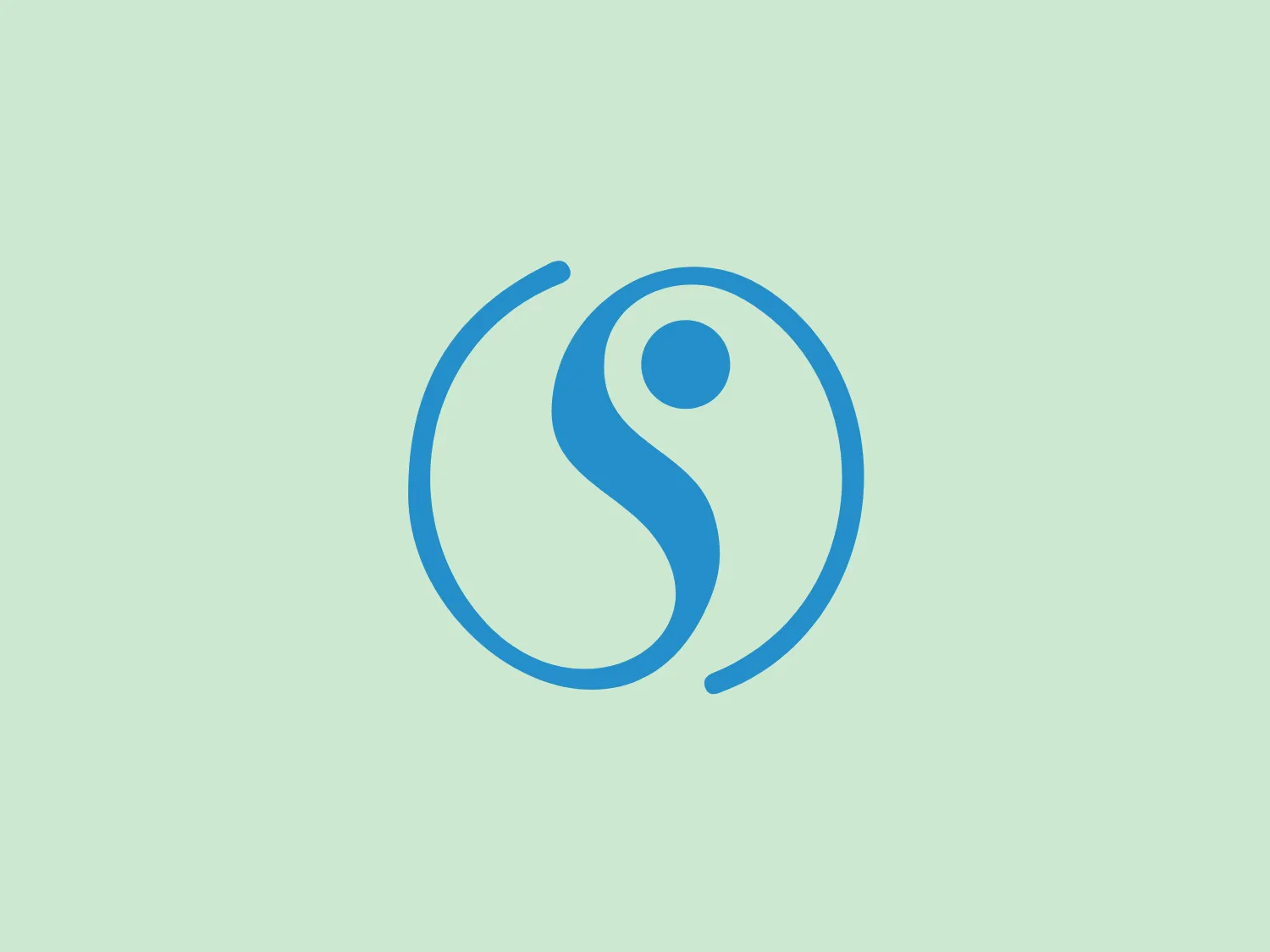 The Sheló Nabel logo features a stylized representation of a yin-yang symbol, commonly associated with balance and harmony. The design consists of two swirling shapes, interlocking to form a circle, in a bright and crisp shade of blue. Inside each swirling shape is a small contrasting color dot, maintaining the traditional look of the yin-yang symbol. The lines are smooth and have a moderate thickness, contributing to an overall modern and clean aesthetic. The simplicity of the design ensures versatility across various mediums, and a complementary background is important.
