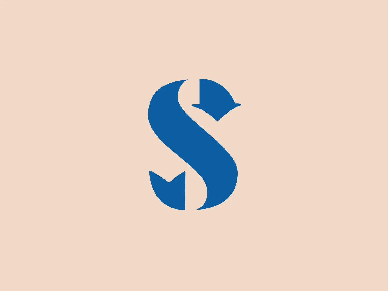 The Scubapro logo features a bold and modern stylized letter "S" formed by two arrows, one pointing upwards and the other downwards. The strong and vibrant shade of blue conveys trust, reliability, and professionalism. The clean design gives it a sleek and contemporary look, while the use of arrows suggests a focus on dynamics, cycles, and processes, associated with fluidity and adaptability.