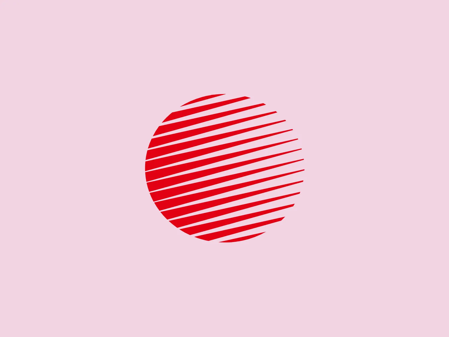 The Horizon Surgical logo features a circular design with multiple horizontal lines in bright red. The varying lengths of the lines create a sphere illusion due to a gradient effect, with denser lines in the center transitioning to shorter ones at the edges. The modern and dynamic aesthetic implies movement or rotation, while the airy spacing between the lines adds a sense of lightness despite the bold red color. The simple shapes allow for versatile application across different mediums.