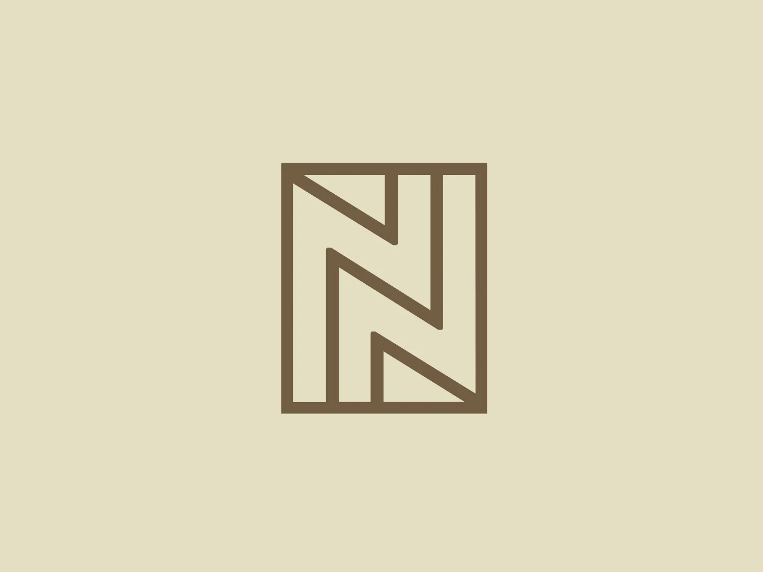 The Nile logo is a stylized, modern monogram composed of two mirrored letter N's forming a symmetrical design. The single-color emblem, in a gold or light brown tone, exudes elegance and sophistication. Clean and straight lines with equal-thickness strokes create a balanced geometric appearance. The minimalistic design aims to convey a sense of luxury and exclusivity, with a background color that complements its simplicity and sophistication.