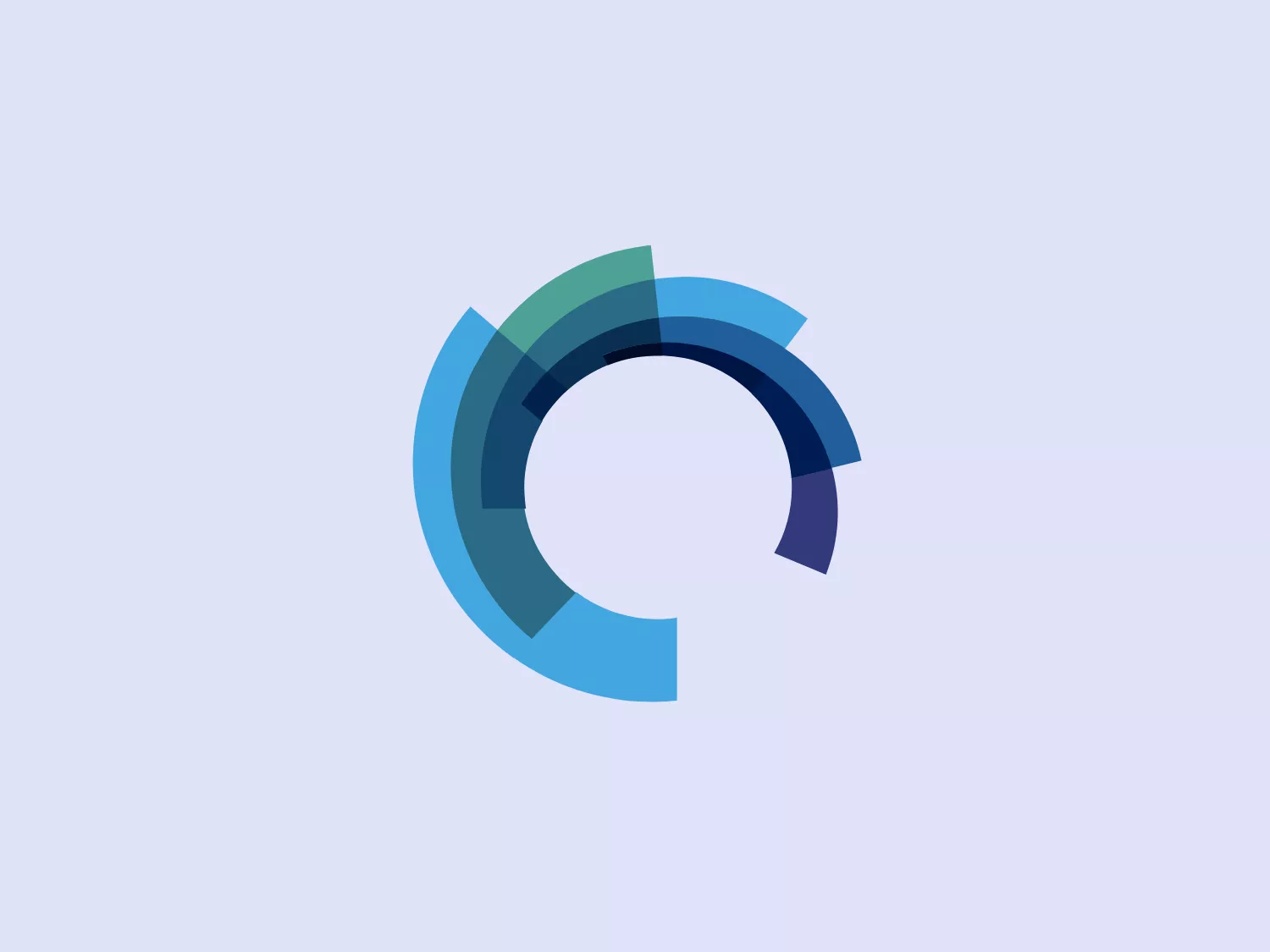 The Civil Environmental Engineering logo is a modern, abstract design featuring stylized, circular forms. The composition uses a gradient of cool hues—blues and greens, creating a layering effect, with darker shades toward the thicker end and transitioning to lighter tones. The overall shape resembles a segmented circle or wheel, conveying motion and continuity, with cuts giving it a dynamic and tech-savvy look. There's a sense of three-dimensionality and flow, with negative space in the center giving it an open and inviting feel. It is a sleek and contemporary design suited for a technology firm or a business emphasizing innovation.