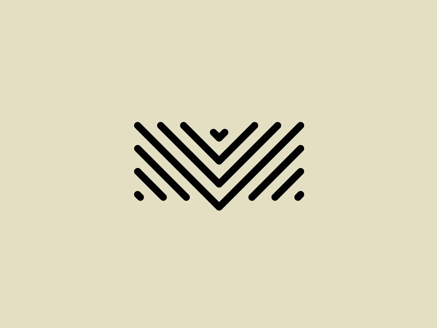 The image features a stylized monochrome logo for MVFF Award consisting of abstract lines forming a geometric heart shape. Its aesthetic is minimalistic and modern, using only black lines against a white background. The heart is created by the convergence of multiple chevron shapes, which are mirrored to form a symmetrical pattern. A tiny heart shape is centered at the meeting point of the chevrons, adding an element of playfulness and emphasis to the overall design. The lines have varying lengths to add a sense of rhythm and dynamic motion to the static image.