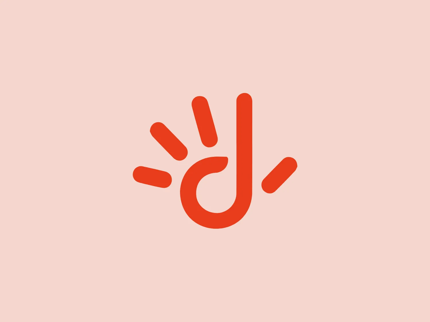 The Dhiraagu logo features a stylized, abstract mark that combines elements of both a musical note and a hand gesture. The color of the symbol is a bold, flat orange, which gives it a striking and playful appearance. There are five curved lines, radiating like the rays of the sun or fingers of a hand, on the left side, and they converge into a rounded shape reminiscent of a music note on the right side. This clever integration suggests movement, energy, and creativity. The design is simple, clean, and modern with a friendly and approachable aesthetic.