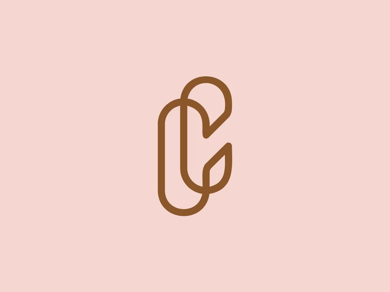 The De Compagnons logo features a stylized monogram with a juxtaposition of two letters, reminiscent of a lowercase 'c' and an uppercase 'G'. The design has a modern and minimalistic feel, with clean lines and curves creating a harmonious balance. The letterforms are intertwined, suggesting connectivity or unity, and are colored in a warm, muted shade of brown, adding an organic elegance to the design. One of the letters incorporates a leaf motif, which gently suggests a focus on nature, growth, or eco-friendliness. The use of negative space within the forms contributes to its sophisticated and contemporary aesthetic.