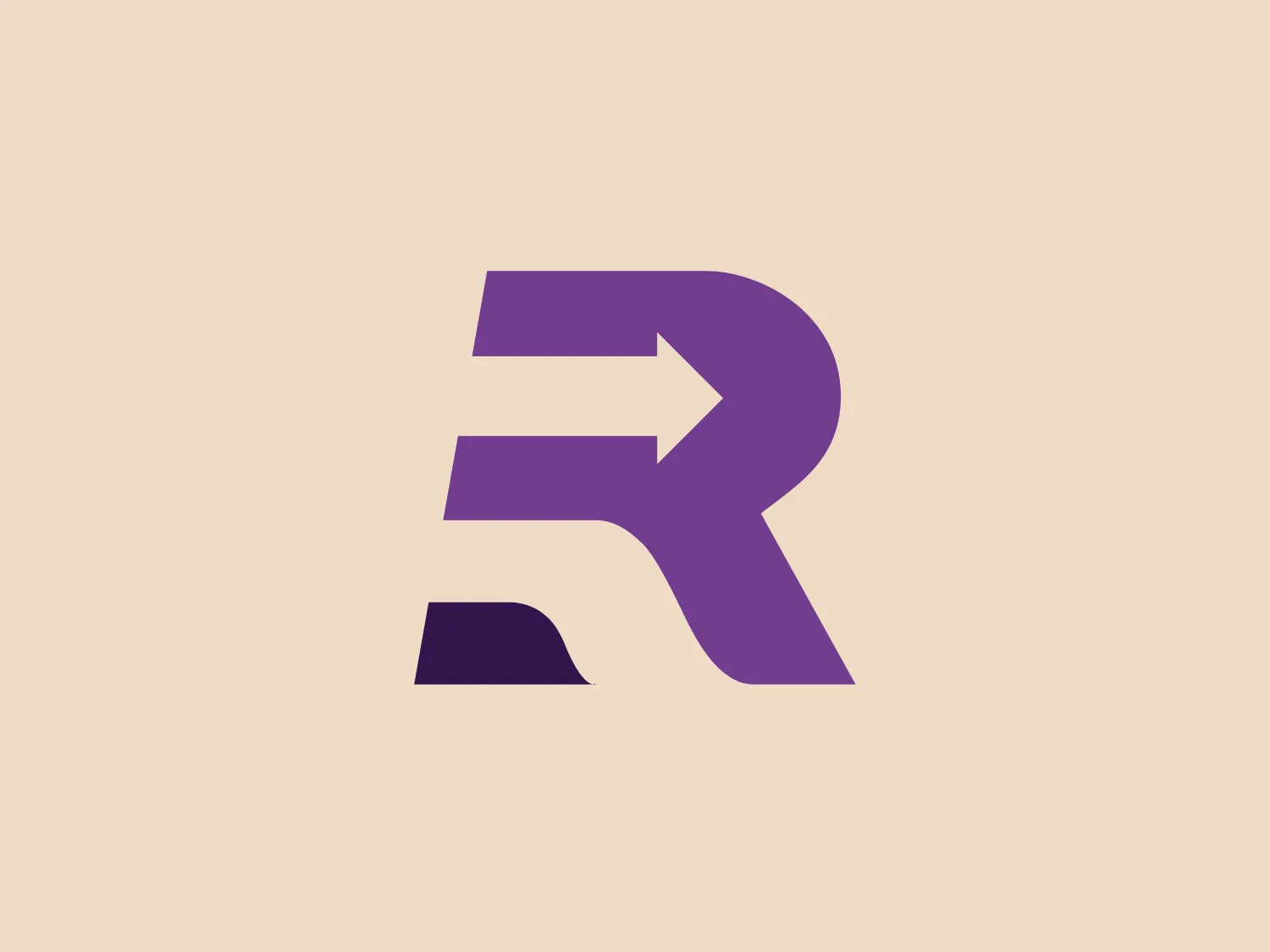 The logo features a stylized letter 'R', composed of geometric shapes with sharp edges and dynamic curves that create a sense of forward motion. It is primarily purple, a color often associated with creativity and wisdom. The overall design aesthetic is modern and minimalist, and it conveys a sense of innovation and progression. The intersecting shapes suggest connectivity and structure, which might imply a technology or service-oriented brand identity for Remitano.