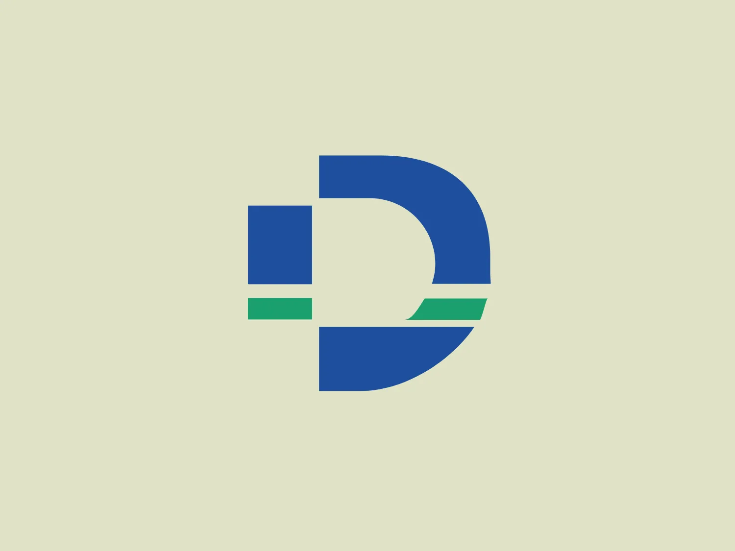 The Dodd Group logo presents a modern and abstract design composed of geometric shapes that form a stylized letter "D." The design uses three colors: a deep shade of blue, a bright green, and a lighter shade of green. The central feature of the logo is the bold blue "D," which is segmented by two horizontal green bars, one bright and one lighter, creating a sense of separation while maintaining a cohesive structure. The clean lines and bold color contrasts suggest a fresh, professional brand identity with a leaning towards technology or innovation.