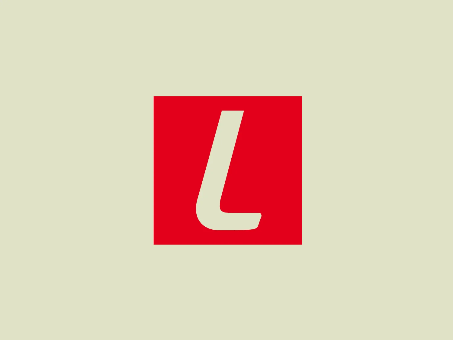 The Ladbrokes logo showcases a bold, stylized lowercase letter "l" with a modern and minimalistic design. This white letter is positioned centrally on a vibrant red square background, creating a striking contrast. The character features distinctive right angles and a geometric cut on its foot, conveying stability and innovation. The overall aesthetic prioritizes simplicity and strong visual impact, with a clean and contemporary feel. A cooler and softer background would complement the vibrant red, without competing for attention.