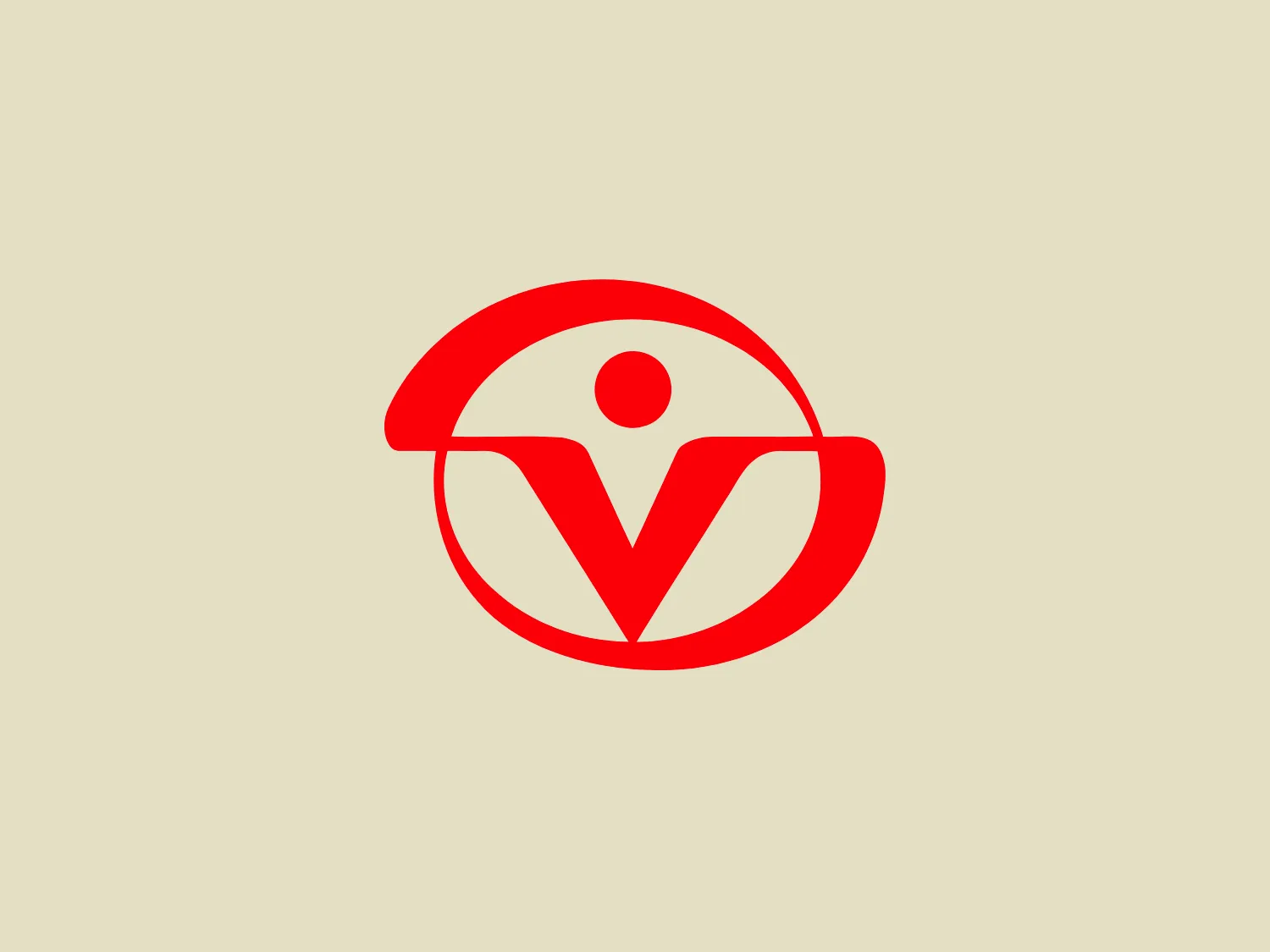 The Vitamilk logo is a simple yet modern design consisting of red and white colors. It features a circular outline with a stylized figure at its center, which incorporates both the form of a person and possibly a letter or symbol, depending on interpretation. The top half of the circle is filled in with red, creating a semicircle that caps the figure, while the bottom half remains untouched, allowing the figure to stand out against the negative space. The design is clean and uses bold curves to convey a sense of unity and movement.