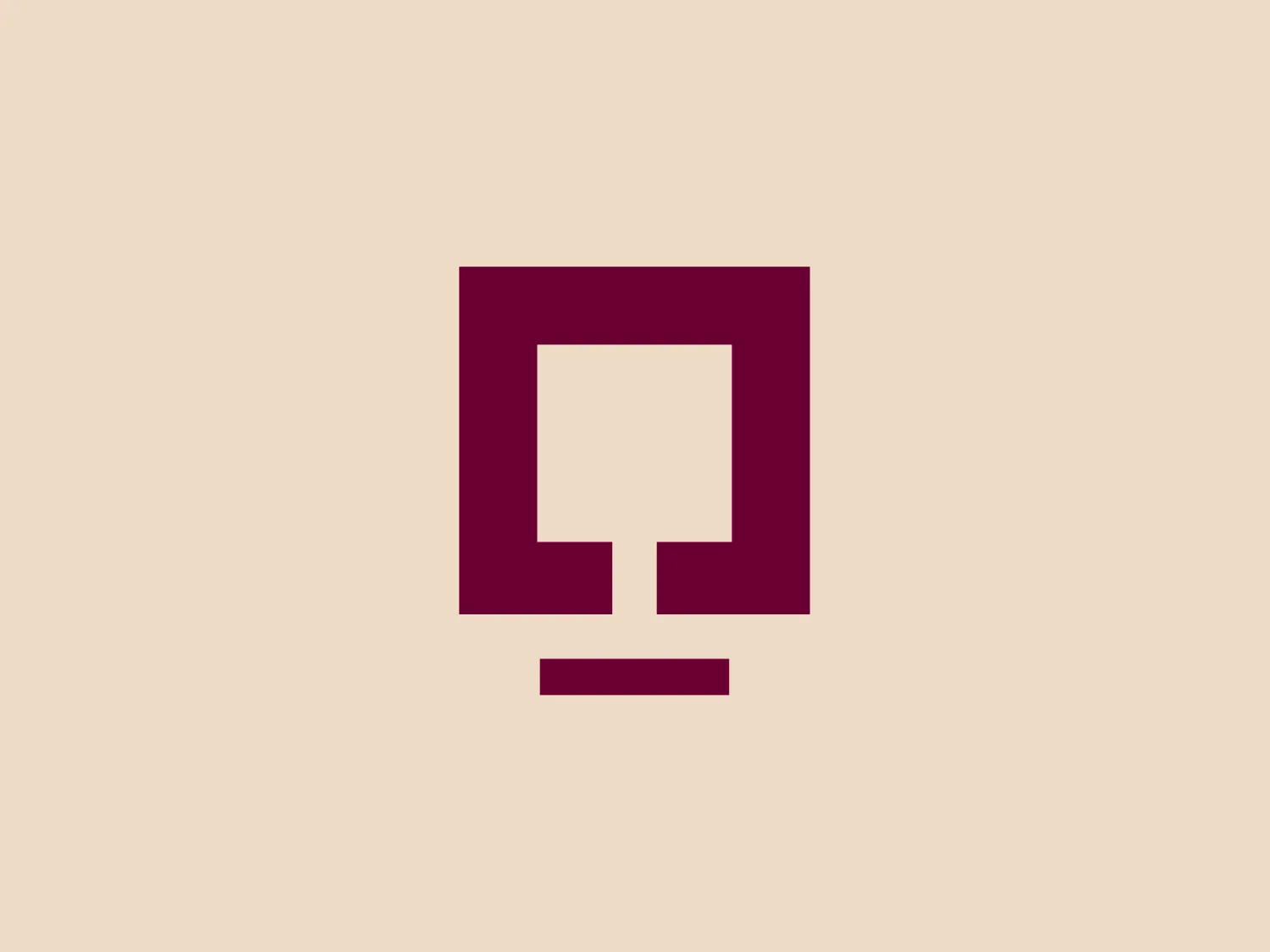 The SAQ logo is a simplistic design featuring a shape reminiscent of a squared computer monitor or electronic display device. Composed of thick, bold lines forming a boundary and a stand, the logo utilizes a single deep violet color, giving it a modern and sleek look. With a minimalistic design and no additional details or embellishments, it prioritizes a clean and straightforward aesthetic suitable for tech or media companies, suggesting strength and reliability.