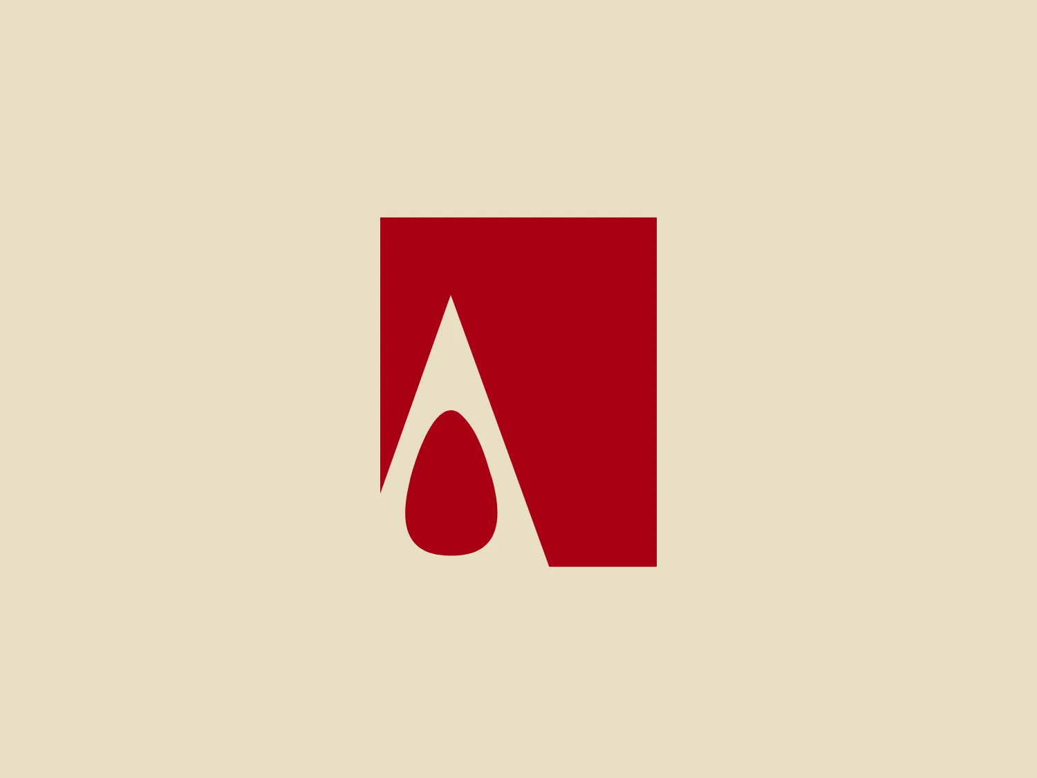 The A' Design Award logo features a stylized, abstract shape resembling a droplet or flame within a square. The primary shape doubles as a letter 'A' or a peak, is bold and has a sense of upward movement. It has sharp edges and a rounded bottom that softens the design slightly. The color of the logo is a solid, rich red, which conveys energy, passion, or urgency. The logo has a modern and minimalist aesthetic, with its simple geometric forms and absence of additional embellishment. Considering its color and design, a neutral background that complements the logo without competing for attention would be ideal.