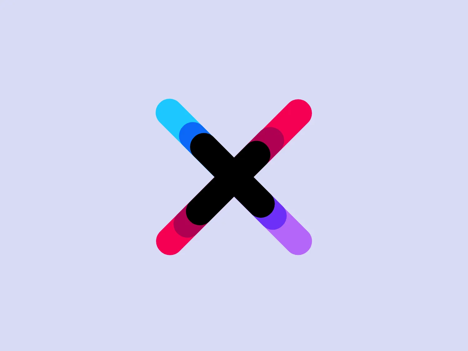 The X-Kom logo features a modern and dynamic stylized letter "X". Composed of four curved strokes with rounded ends, the design conveys a sense of fluidity and motion. Each stroke transitions in gradient colors, with the central overlap in black for contrast. The overall aesthetic is youthful, vibrant, and energetic, perfect for conveying innovation and freshness.